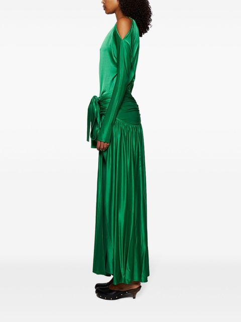 Rabanne gathered satin dress - Green