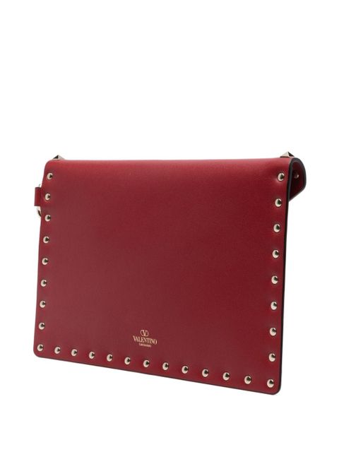 Valentino Garavani Rockstud leather clutch bag - Red