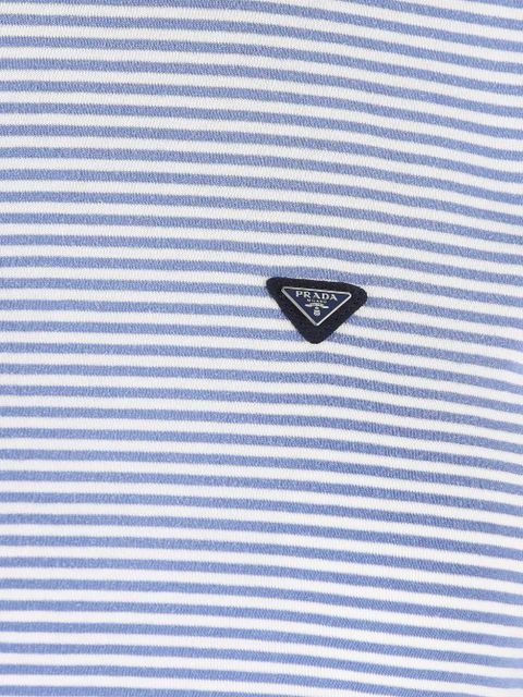 Prada striped logo top - Blue