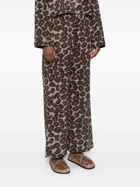 Nanushka animal-print elastic-waist straight trousers - Brown