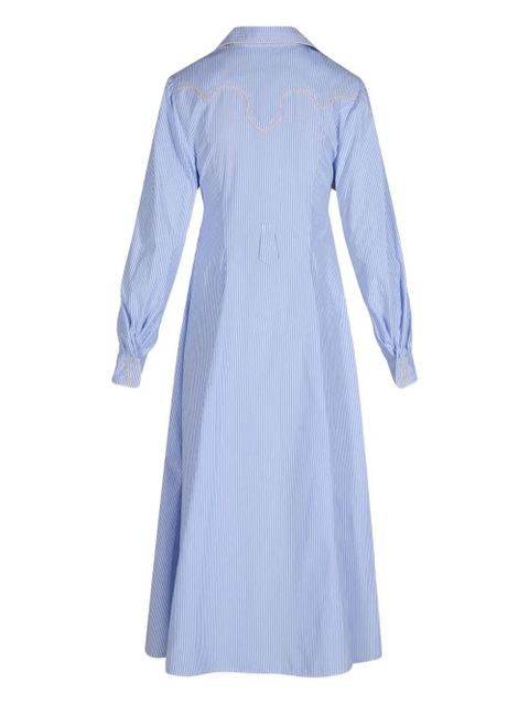 Johanna Ortiz Vela De Cruz striped midi dress - Blue