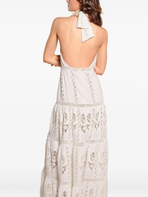 Johanna Ortiz Luz Tropical halter-neck maxi dress - White