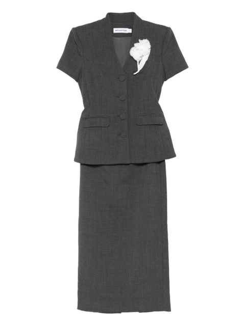 Self-Portrait flower detail suit skirt - Grey - zdjęcie produktu nr 1