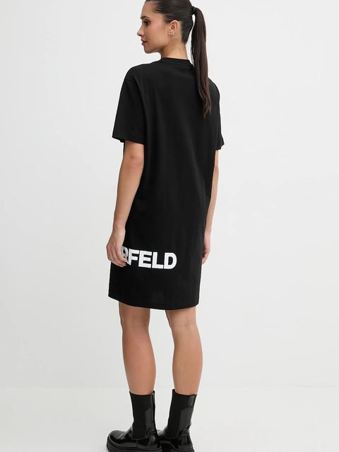 Karl Lagerfeld Jeans sukienka bawełniana kolor czarny mini prosta B1W13054