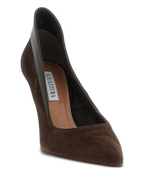 Aquazzura 85mm suede leather pumps - Brown - zdjęcie produktu nr 2