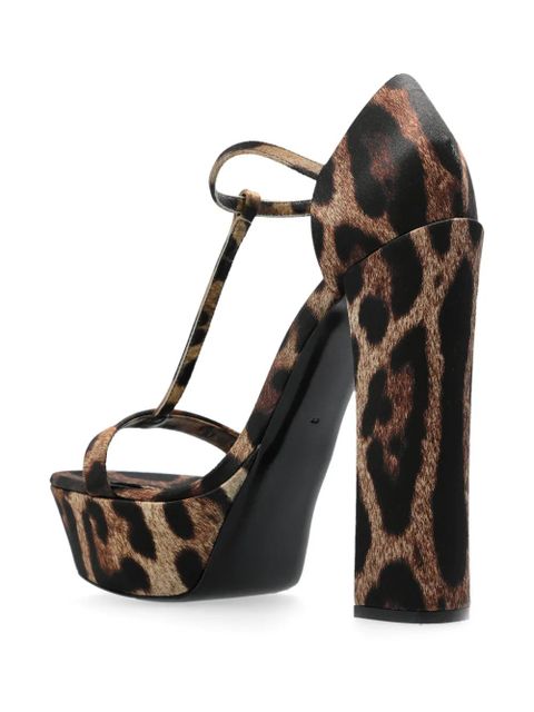 Dolce & Gabbana 105mm leopard-print sandals - Brown