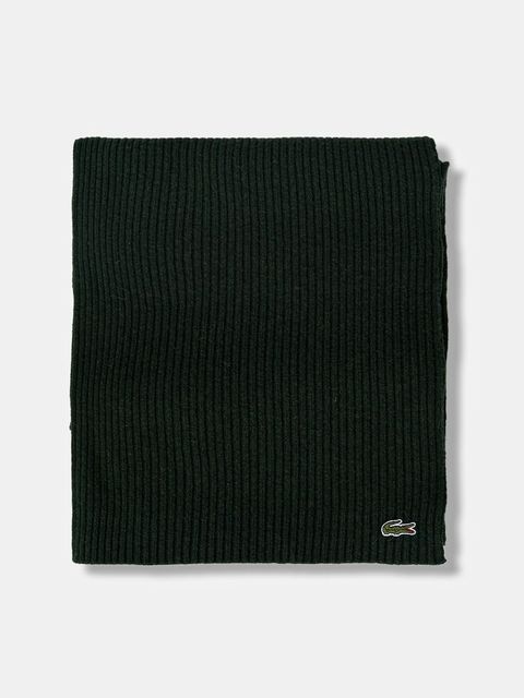 Lacoste szalik wełniany kolor szary gładki RE0058