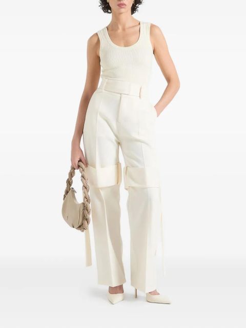 Manière De Voir Isabelle belted strap-detail tailored trousers - Neutrals - zdjęcie produktu nr 2
