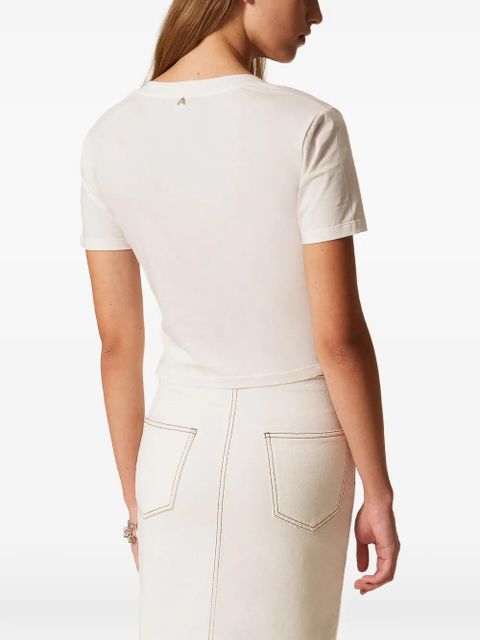 TWINSET contrast-stitch midi skirt - Neutrals