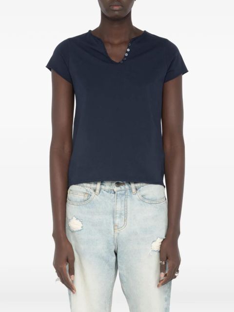 Zadig&Voltaire button graphic T-shirt - Blue