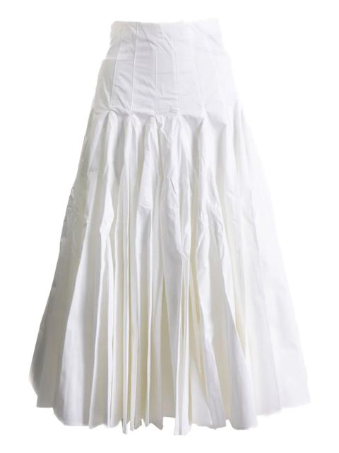 Jacquemus pleated cotton midi skirt - White - zdjęcie produktu nr 1