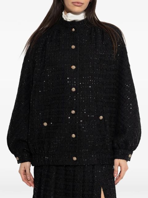Alessandra Rich sequin button jacket - Black