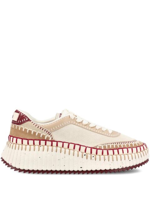 Chloé Nama textured-sole lace-up sneakers - Neutrals - zdjęcie produktu nr 1