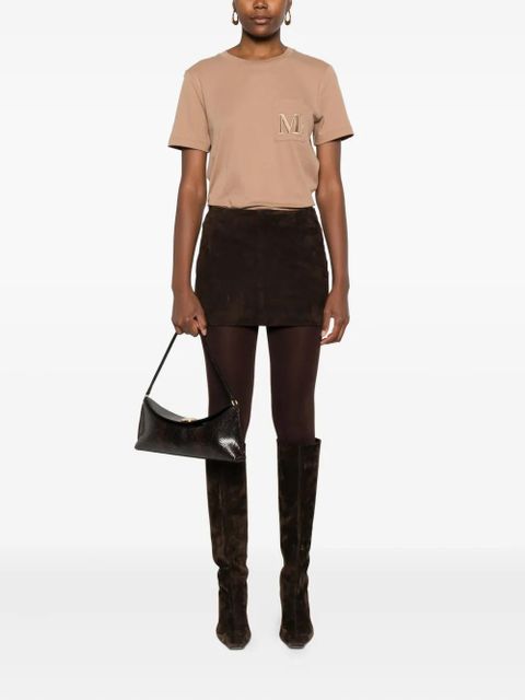 Max Mara logo-embroidered pocket T-shirt - Neutrals - zdjęcie produktu nr 2