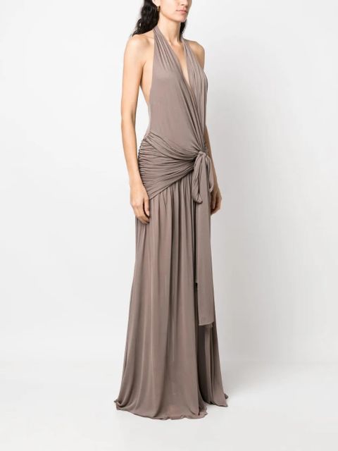 Blumarine halterneck backless gown - Neutrals