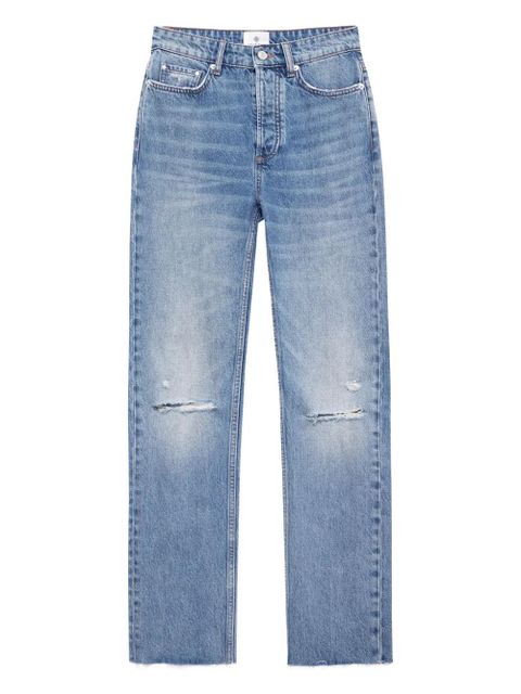 ANINE BING Bruno destructed frayed jeans - Blue - zdjęcie produktu nr 1