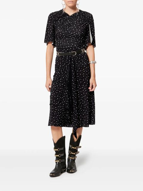 ISABEL MARANT Gyelle polka-dot gathered-waist skirt - Black - zdjęcie produktu nr 2