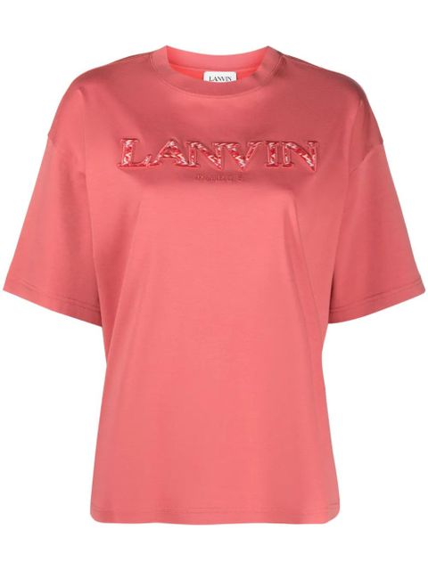 Lanvin logo-appliqué cotton T-shirt - Orange - zdjęcie produktu nr 1