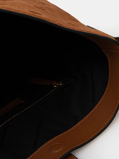 Karl Lagerfeld torebka zamszowa K/AUTOGRAPH kolor brązowy B1W30105