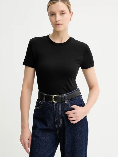 Calvin Klein t-shirt bawełniany damski kolor czarny LV044C216G