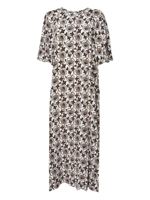 Weekend Max Mara floral-print short-sleeve midi dress - Brown - zdjęcie produktu nr 1