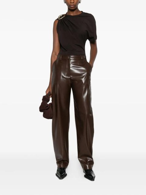 PINKO faux-leather trousers - Brown