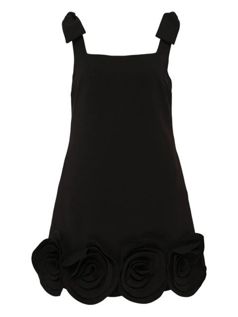 Self-Portrait floral-appliqué mini dress - Black - zdjęcie produktu nr 1