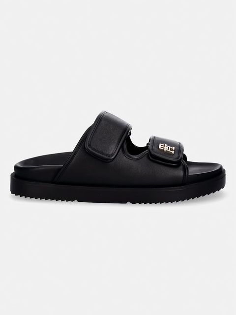 Tommy Hilfiger klapki damskie skórzane DOUBLE STRAP LEATHER SANDAL - zdjęcie produktu nr 1