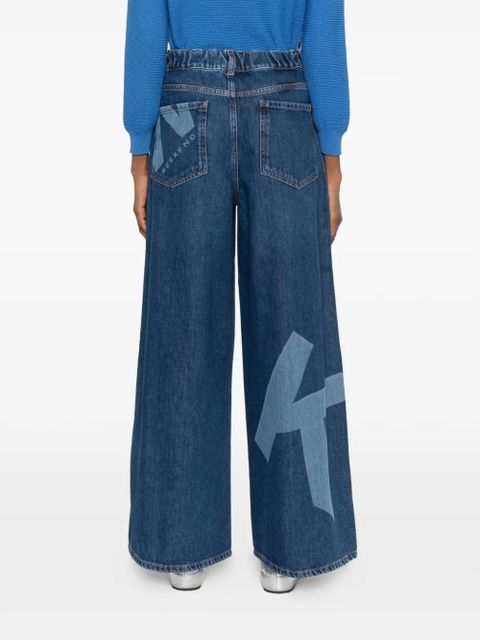 Weekend Max Mara Wkdvortice lettering wide jeans - Blue