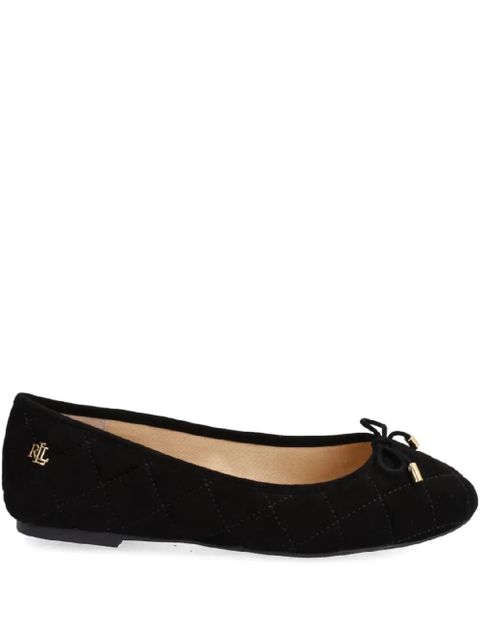 Lauren Ralph Lauren bow-detail suede ballet flats - Black