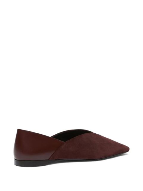 Max Mara square-toe suede ballet flats - Red