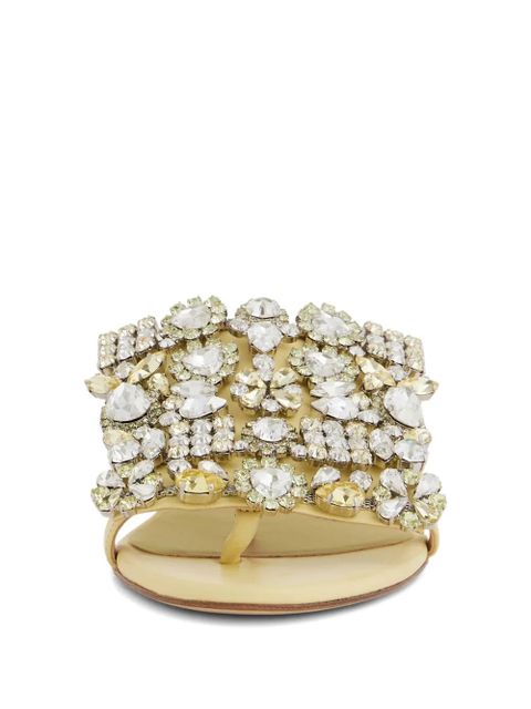 Rabanne crystal-embellished flat sandals - Neutrals