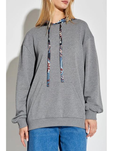 ETRO contasting-hood cotton hoodie - Grey
