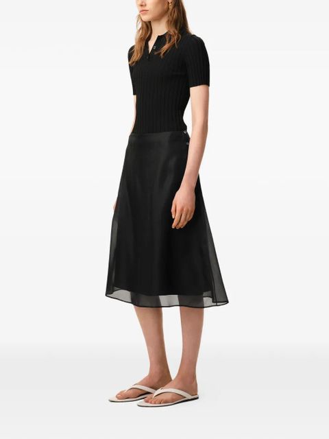 AMI Paris midi sheer A-line midi skirt - Black