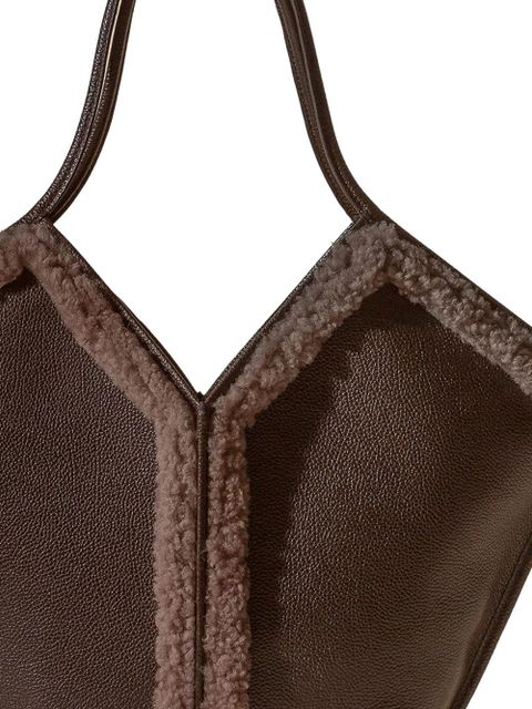 Hereu shearling-trimmed leather shoulder bag - Brown - zdjęcie produktu nr 2