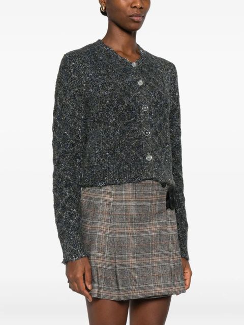 PINKO metallic-knit cardigan - Grey