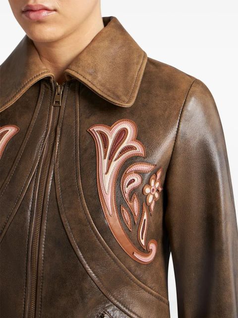 ETRO leather blazer - Brown