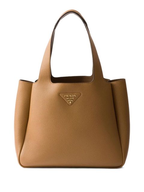 Prada medium leather tote bag - Brown - zdjęcie produktu nr 1