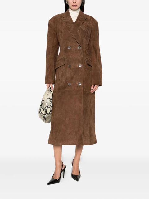 ducie Aggie double-breasted suede long coat - Brown - zdjęcie produktu nr 2