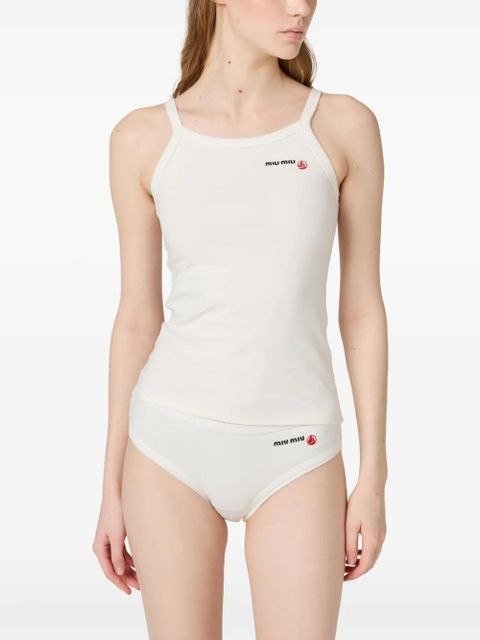 Miu Miu x Petit Bateau embroidered tank top - White - zdjęcie produktu nr 2