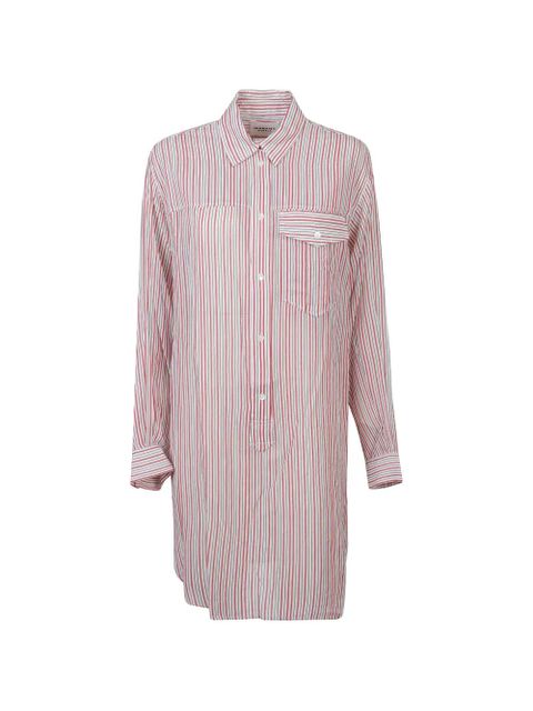 MARANT ÉTOILE striped chest-pocket dress - White - zdjęcie produktu nr 1