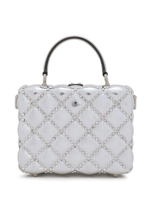 Dolce & Gabbana Dolce Box rhinestone-embellished top-handle bag - Metallic
