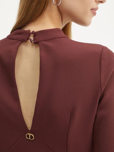 Twinset sukienka kolor bordowy midi dopasowana 242TT2302