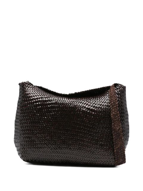 DRAGON DIFFUSION Santa Marta woven-leather shoulder bag - Brown - zdjęcie produktu nr 1
