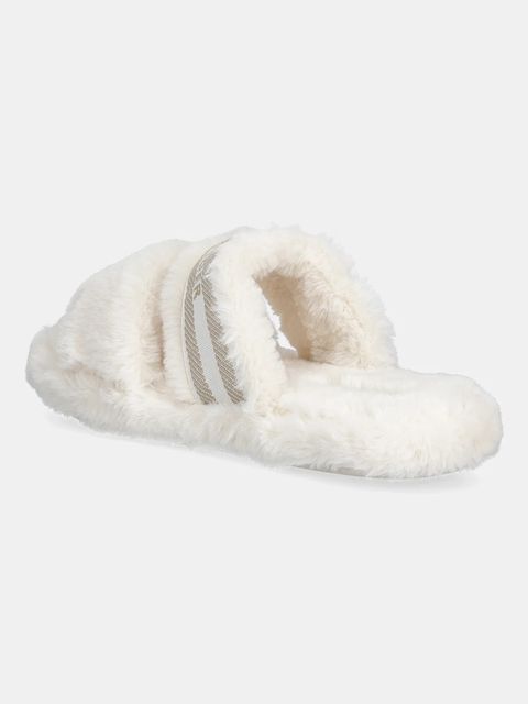 Tommy Hilfiger kapcie HILFIGER FUR SLIPPER kolor beżowy FW0FW08854