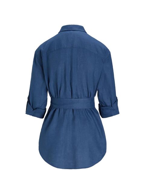 Lauren Ralph Lauren belted long-sleeve shirt - Blue - zdjęcie produktu nr 2