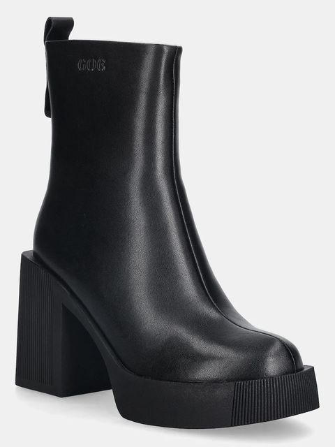 GOE botki skórzane damskie kolor czarny na słupku SS2N4151 BLACK - zdjęcie produktu nr 1