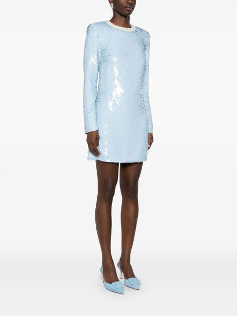 Self-Portrait sequin mini dress - Blue