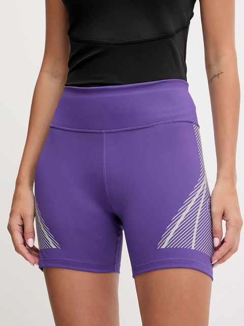 adidas by Stella McCartney szorty treningowe damskie kolor fioletowy wzorzyste high waist JW2025 - zdjęcie produktu nr 1