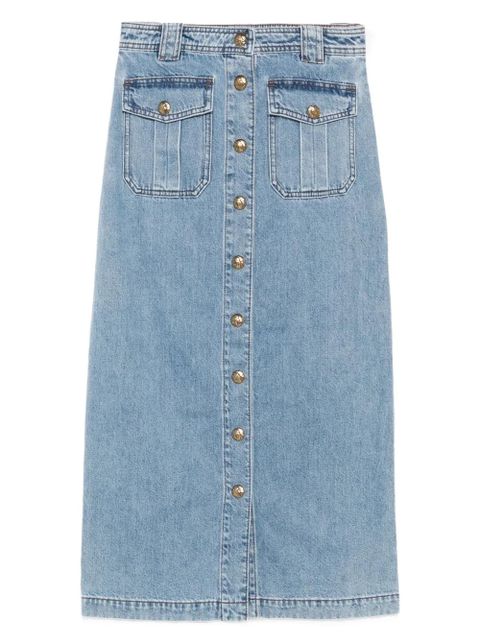 ZIMMERMANN button-front flap-pocket skirt - Blue - zdjęcie produktu nr 1